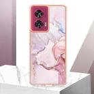 For Motorola Edge 50 Fusion Electroplating Marble Dual-side IMD Phone Case(Rose Gold 005) - 2