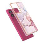 For Motorola Edge 50 Fusion Electroplating Marble Dual-side IMD Phone Case(Rose Gold 005) - 3