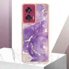 For Motorola Edge 50 Fusion Electroplating Marble Dual-side IMD Phone Case(Purple 002) - 2