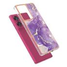 For Motorola Edge 50 Fusion Electroplating Marble Dual-side IMD Phone Case(Purple 002) - 3