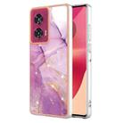 For Motorola Edge 50 Fusion Electroplating Marble Dual-side IMD Phone Case(Purple 001) - 1