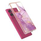 For Motorola Edge 50 Fusion Electroplating Marble Dual-side IMD Phone Case(Purple 001) - 3