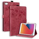 For iPad mini 5 / 4 / 3 / 2 / 1 Cartoon Sakura Cat Embossed Smart Leather Tablet Case(Red) - 1