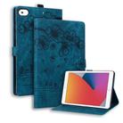 For iPad mini 5 / 4 / 3 / 2 / 1 Cartoon Sakura Cat Embossed Smart Leather Tablet Case(Blue) - 1