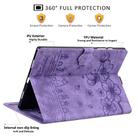 For iPad Pro 11 2022 / Air 10.9 2022 Cartoon Sakura Cat Embossed Smart Leather Tablet Case(Purple) - 7