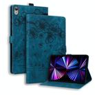 For iPad 10th Gen 10.9 2022 Cartoon Sakura Cat Embossed Smart Leather Tablet Case(Blue) - 1