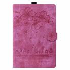 For iPad Pro 11 2024 Cartoon Sakura Cat Embossed Smart Leather Tablet Case(Rose Red) - 2