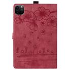 For iPad Pro 11 2024 Cartoon Sakura Cat Embossed Smart Leather Tablet Case(Red) - 3