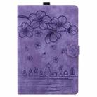 For iPad Pro 11 2024 Cartoon Sakura Cat Embossed Smart Leather Tablet Case(Purple) - 2