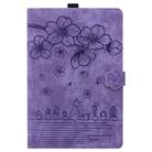 For iPad Pro 13 2024 Cartoon Sakura Cat Embossed Smart Leather Tablet Case(Purple) - 2