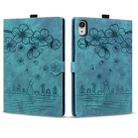 For iPad mini 6 / mini 2024 Cartoon Sakura Cat Embossed Smart Leather Tablet Case(Green) - 2