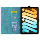 For iPad mini 6 / mini 2024 Cartoon Sakura Cat Embossed Smart Leather Tablet Case(Green) - 3