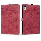For iPad mini 6 / mini 2024 Cartoon Sakura Cat Embossed Smart Leather Tablet Case(Red) - 2