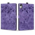 For iPad mini 6 / mini 2024 Cartoon Sakura Cat Embossed Smart Leather Tablet Case(Purple) - 2