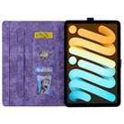For iPad mini 6 / mini 2024 Cartoon Sakura Cat Embossed Smart Leather Tablet Case(Purple) - 3