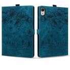 For iPad mini 6 / mini 2024 Cartoon Sakura Cat Embossed Smart Leather Tablet Case(Blue) - 2