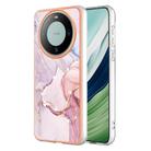 For Huawei Mate 60 Electroplating Marble Dual-side IMD Phone Case(Rose Gold 005) - 1