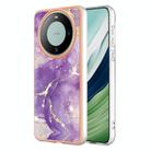For Huawei Mate 60 Electroplating Marble Dual-side IMD Phone Case(Purple 002) - 1