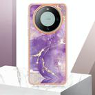 For Huawei Mate 60 Electroplating Marble Dual-side IMD Phone Case(Purple 002) - 2