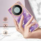 For Huawei Mate 60 Electroplating Marble Dual-side IMD Phone Case(Purple 002) - 4