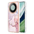 For Huawei Mate 60 Pro Electroplating Marble Dual-side IMD Phone Case(Rose Gold 005) - 1