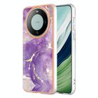 For Huawei Mate 60 Pro Electroplating Marble Dual-side IMD Phone Case(Purple 002) - 1