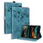 For Samsung Galaxy Tab A8 X200 Cartoon Sakura Cat Embossed Smart Leather Tablet Case(Green) - 1