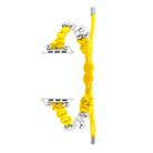 For Apple Watch SE 2023 44mm Paracord Row Beads Drawstring Braided Watch Band(Yellow) - 1