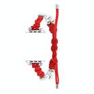 For Apple Watch Series 8 41mm Paracord Row Beads Drawstring Braided Watch Band(Red) - 1