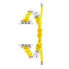 For Apple Watch SE 2022 44mm Paracord Row Beads Drawstring Braided Watch Band(Yellow) - 1