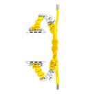 For Apple Watch Series 7 45mm Paracord Row Beads Drawstring Braided Watch Band(Yellow) - 1