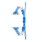 For Apple Watch SE 40mm Paracord Row Beads Drawstring Braided Watch Band(Blue) - 1