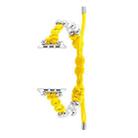 For Apple Watch Series 6 44mm Paracord Row Beads Drawstring Braided Watch Band(Yellow) - 1