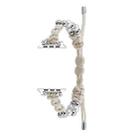 For Apple Watch 38mm Paracord Row Beads Drawstring Braided Watch Band(White) - 1