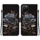 For Huawei nova Y61 / Enjoy 50z Crystal Texture Colored Drawing Leather Phone Case(Black Rose) - 1