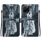 For Huawei nova Y61 / Enjoy 50z Crystal Texture Colored Drawing Leather Phone Case(Cat Tiger Reflection) - 1