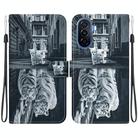 For Huawei nova Y70 Plus Crystal Texture Colored Drawing Leather Phone Case(Cat Tiger Reflection) - 1