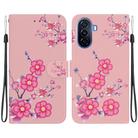 For Huawei nova Y70 Plus Crystal Texture Colored Drawing Leather Phone Case(Cherry Blossoms) - 1