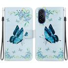 For Huawei nova Y70 Plus Crystal Texture Colored Drawing Leather Phone Case(Blue Pansies) - 1
