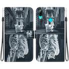 For Huawei P Smart 2019 Crystal Texture Colored Drawing Leather Phone Case(Cat Tiger Reflection) - 1