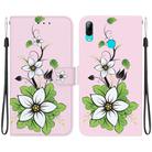 For Huawei P Smart 2019 Crystal Texture Colored Drawing Leather Phone Case(Lily) - 1