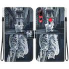 For Huawei P Smart+ 2019 Crystal Texture Colored Drawing Leather Phone Case(Cat Tiger Reflection) - 1