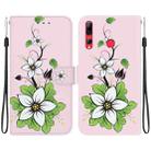 For Huawei P Smart+ 2019 Crystal Texture Colored Drawing Leather Phone Case(Lily) - 1