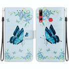 For Huawei P Smart+ 2019 Crystal Texture Colored Drawing Leather Phone Case(Blue Pansies) - 1