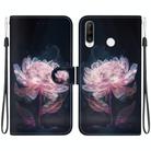 For Huawei P30 Lite / nova 4e Crystal Texture Colored Drawing Leather Phone Case(Purple Peony) - 1