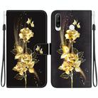For Huawei P30 Lite / nova 4e Crystal Texture Colored Drawing Leather Phone Case(Gold Butterfly Rose) - 1