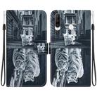 For Huawei P30 Lite / nova 4e Crystal Texture Colored Drawing Leather Phone Case(Cat Tiger Reflection) - 1