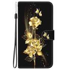 For Huawei nova 12 Crystal Texture Colored Drawing Leather Phone Case(Gold Butterfly Rose) - 3