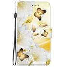 For Huawei nova 12 Crystal Texture Colored Drawing Leather Phone Case(Gold Butterfly Epiphyllum) - 3