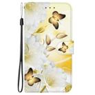 For Huawei nova 12 Pro Crystal Texture Colored Drawing Leather Phone Case(Gold Butterfly Epiphyllum) - 3